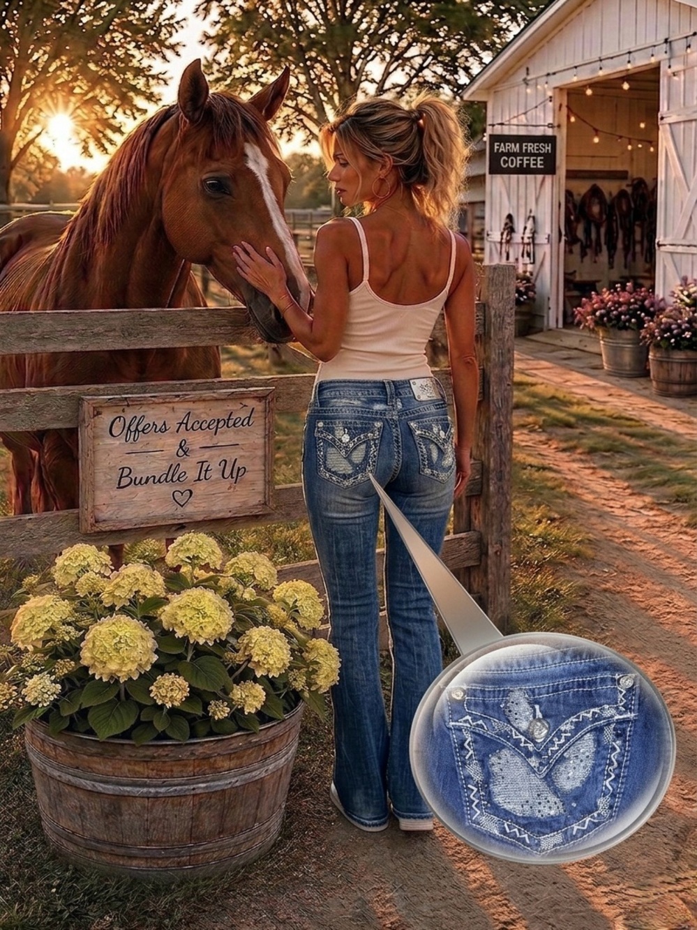 Sexy Blue Denim Miss Me Jeans with Embellished Pockets